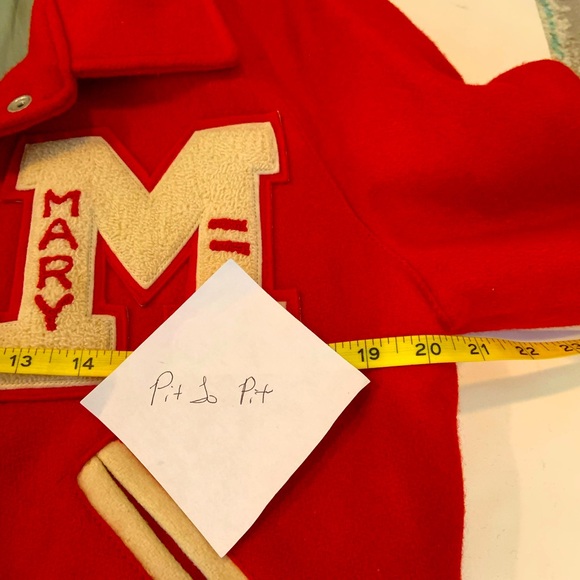 Vintage 1967 High School Red Varsity Wool Letter Jacket Snap Down Women’s Medium - Picture 7 of 12